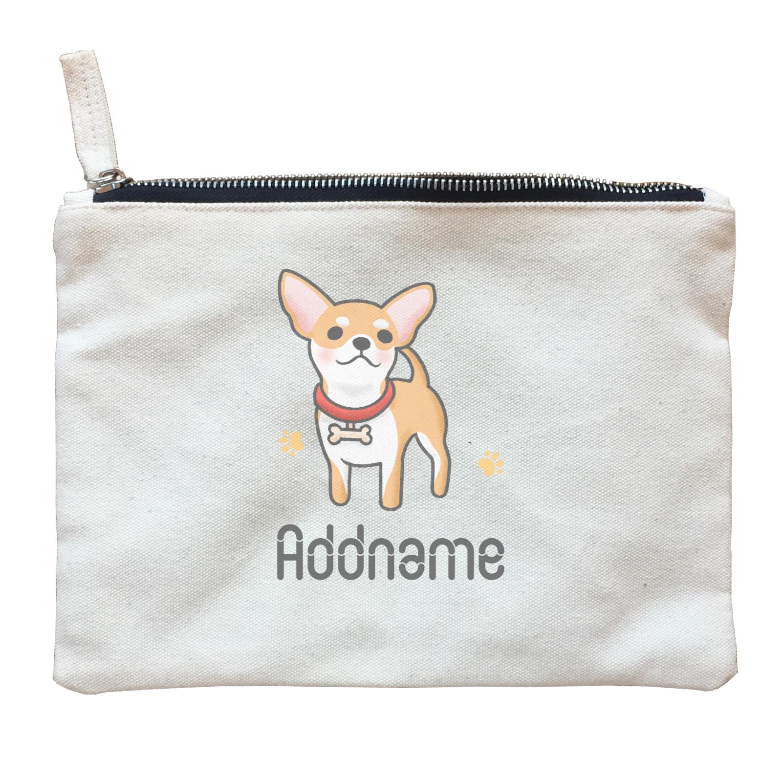 Cute Hand Drawn Style Chihuahua Addname Zipper Pouch