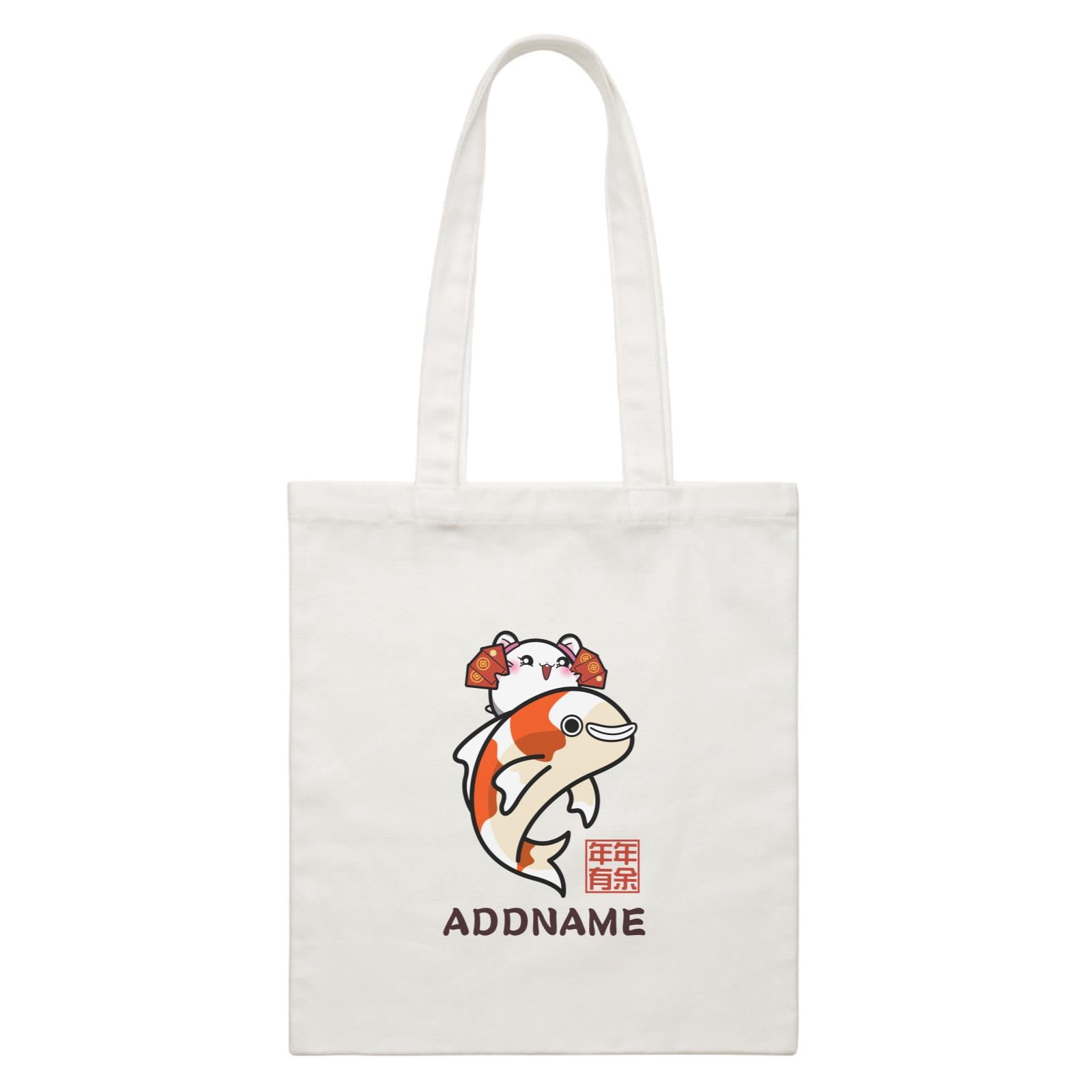 Prosperous Mouse Series Joy Ride Surplus Year After Year Accessories White Canvas Bag