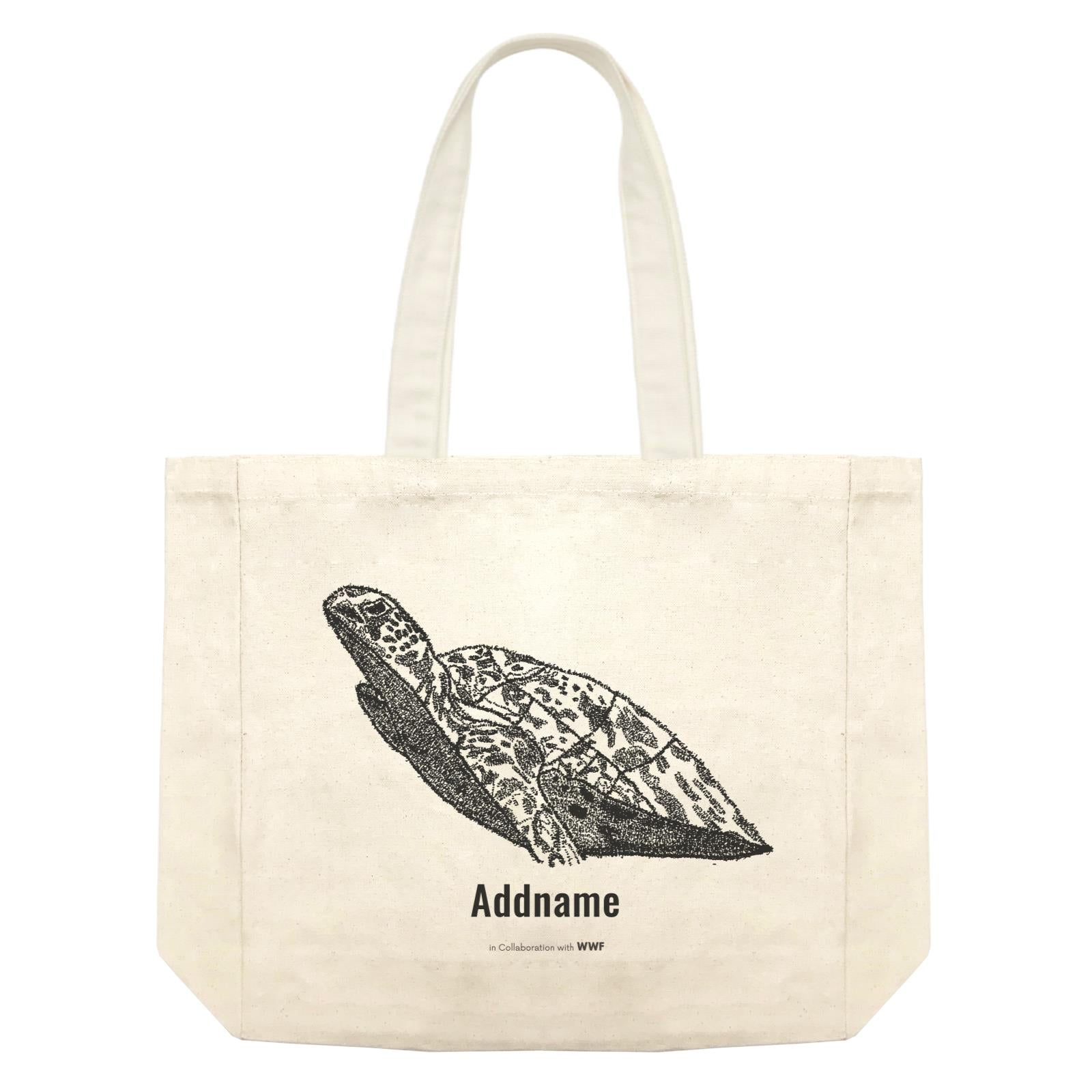 Hand Written Animals Sea Turtle By ArtC Addname Shopping Bag