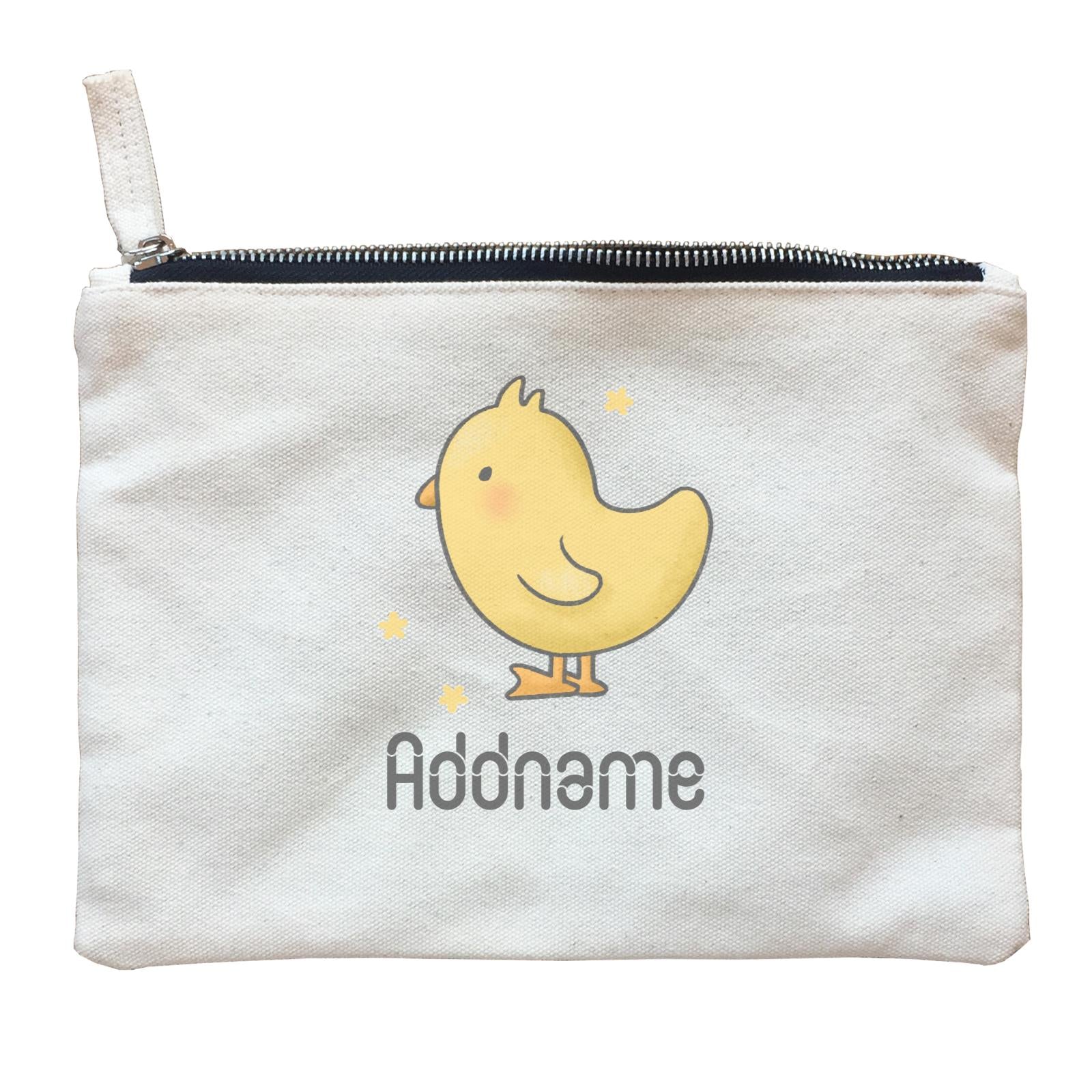 Cute Hand Drawn Style Chick Addname Zipper Pouch