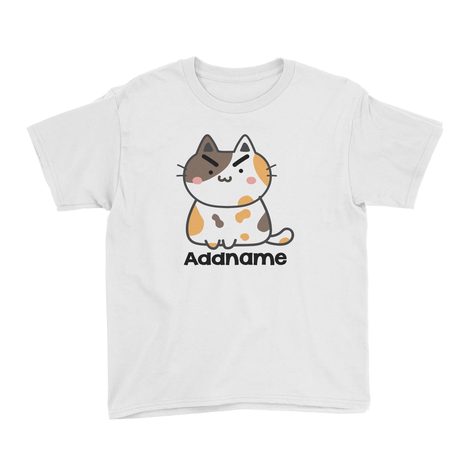 Drawn Adorable Cats Angry Cat Addname Kid's T-Shirt