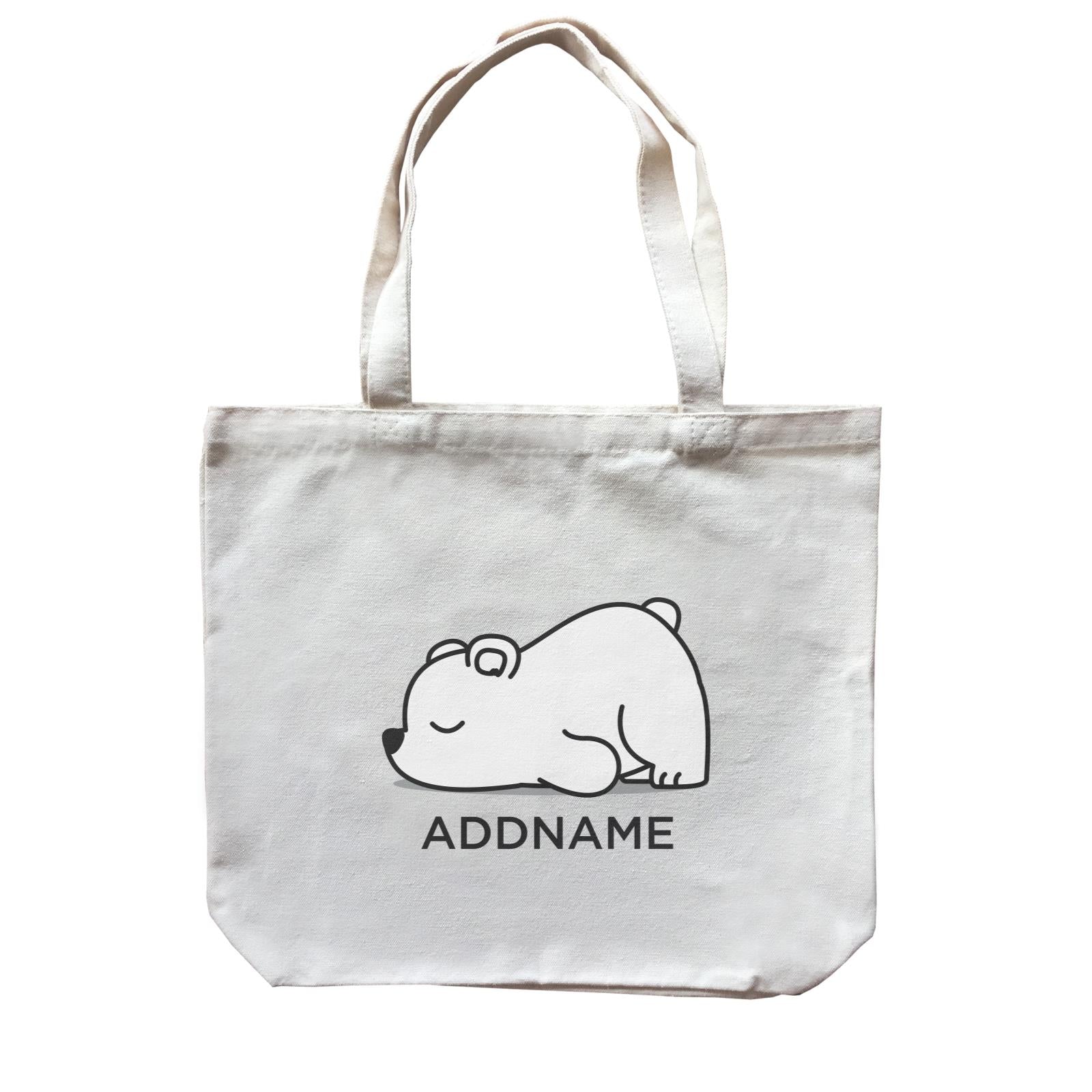 Lazy Polar Bear Addname Canvas Bag