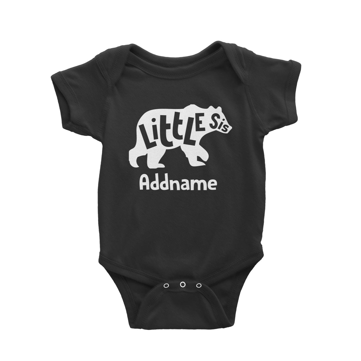 Little Sis Bear Silhouette Baby Romper
