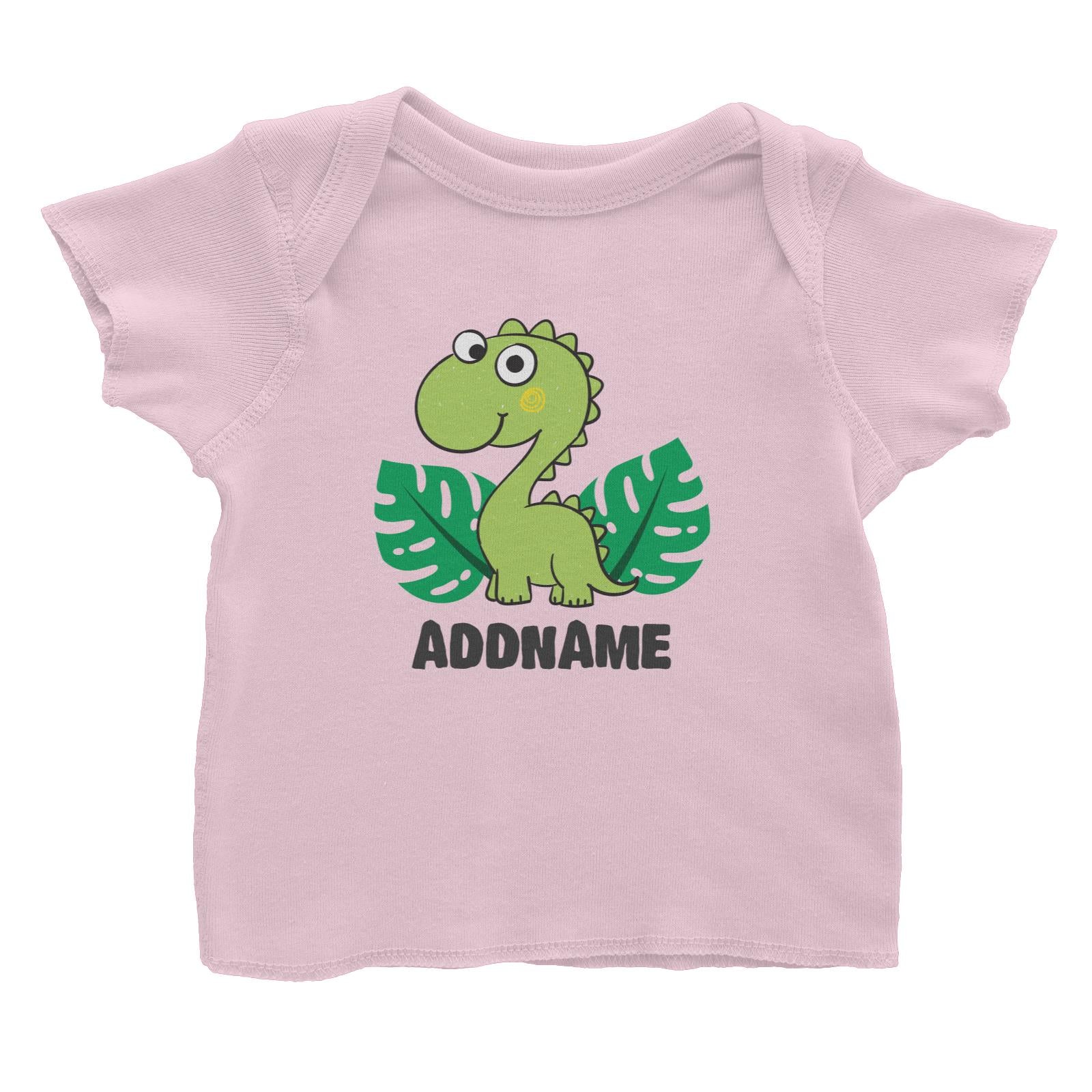 Super Cute Dinosaur With Green Leaves Baby T-Shirt