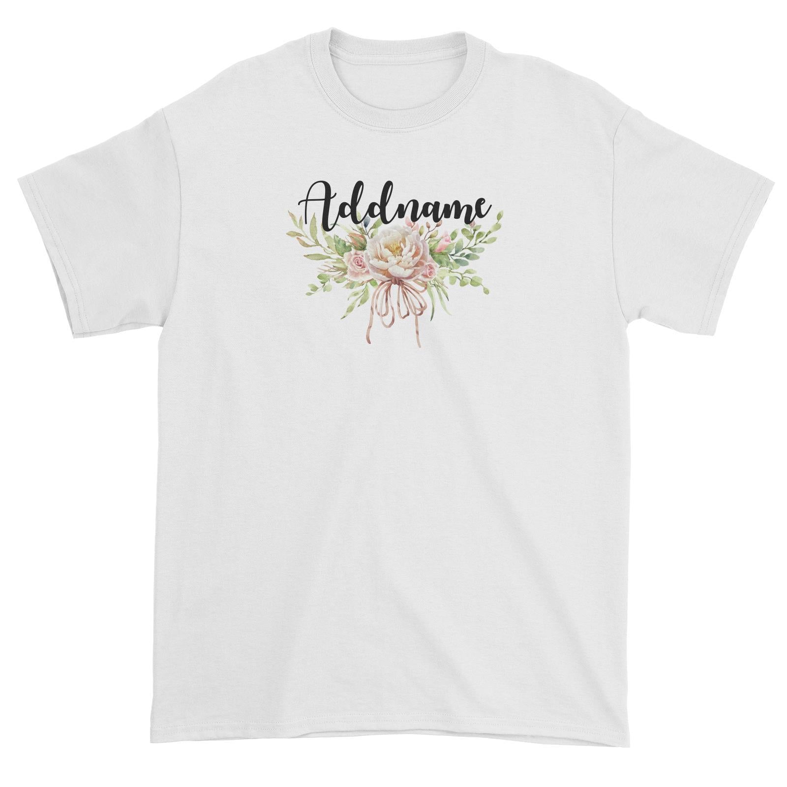 Bridesmaid Floral Sweet 2 Watercolour Big Flower Addname Unisex T-Shirt