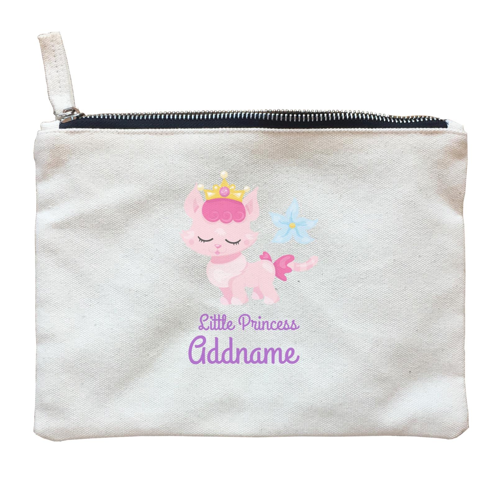 Little Princess Pets Pink Cat with Crown Addname Zipper Pouch
