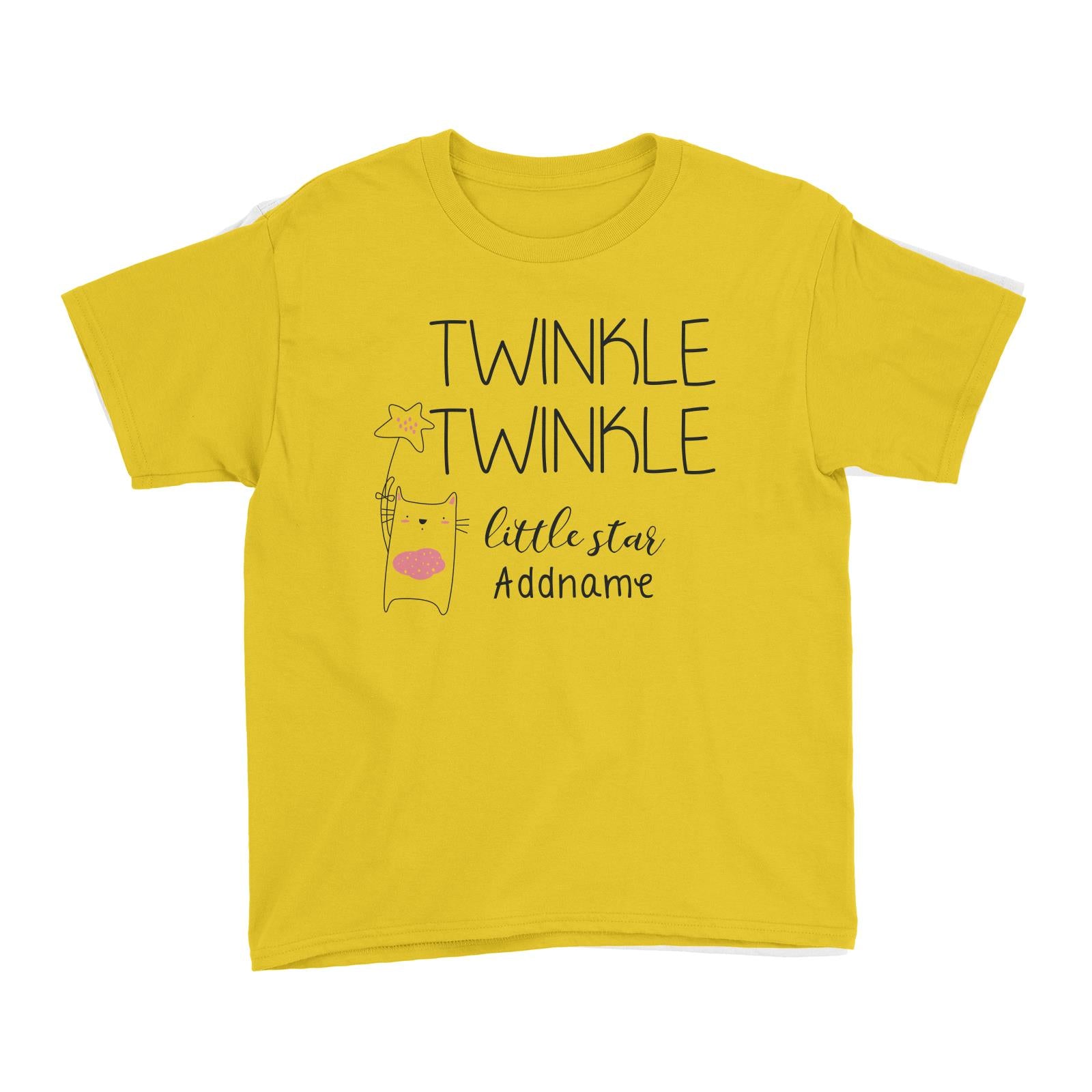 Cute Animals and Friends Series 2 Cat Twinkle Twinkle Little Star Addname Kid's T-Shirt