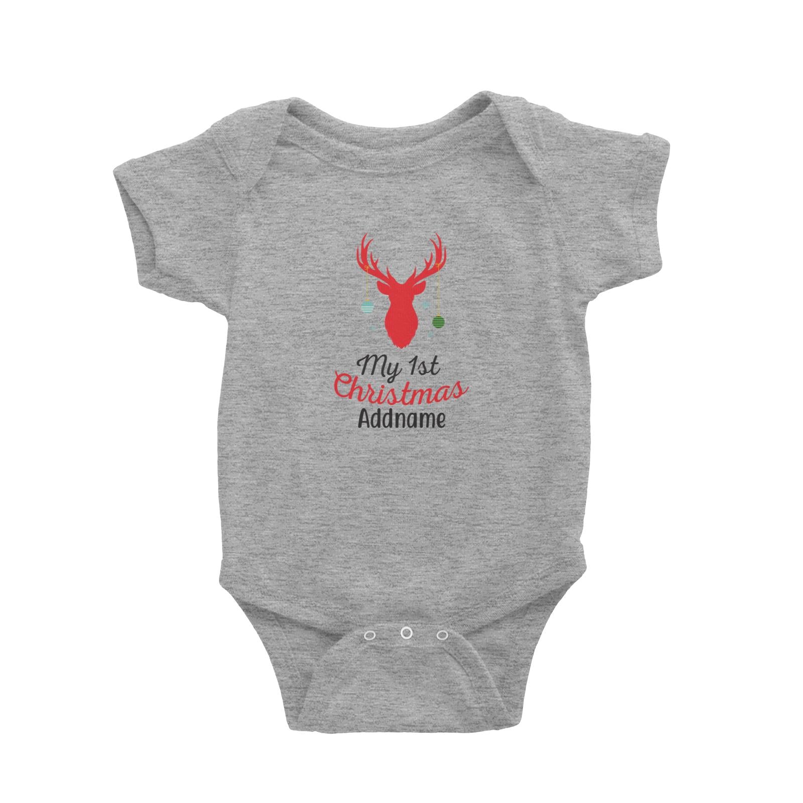 Christmas Series My First Christmas Silhouette Reindeer with Baubbles Baby Romper