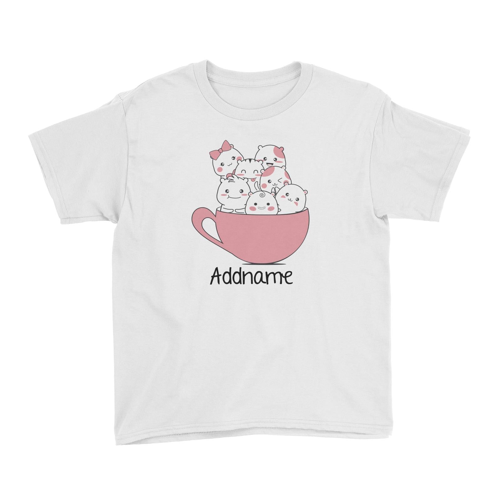 Cute Animals And Friends Series Cute Hamster Group Coffee Cup Addname Kid's T-Shirt