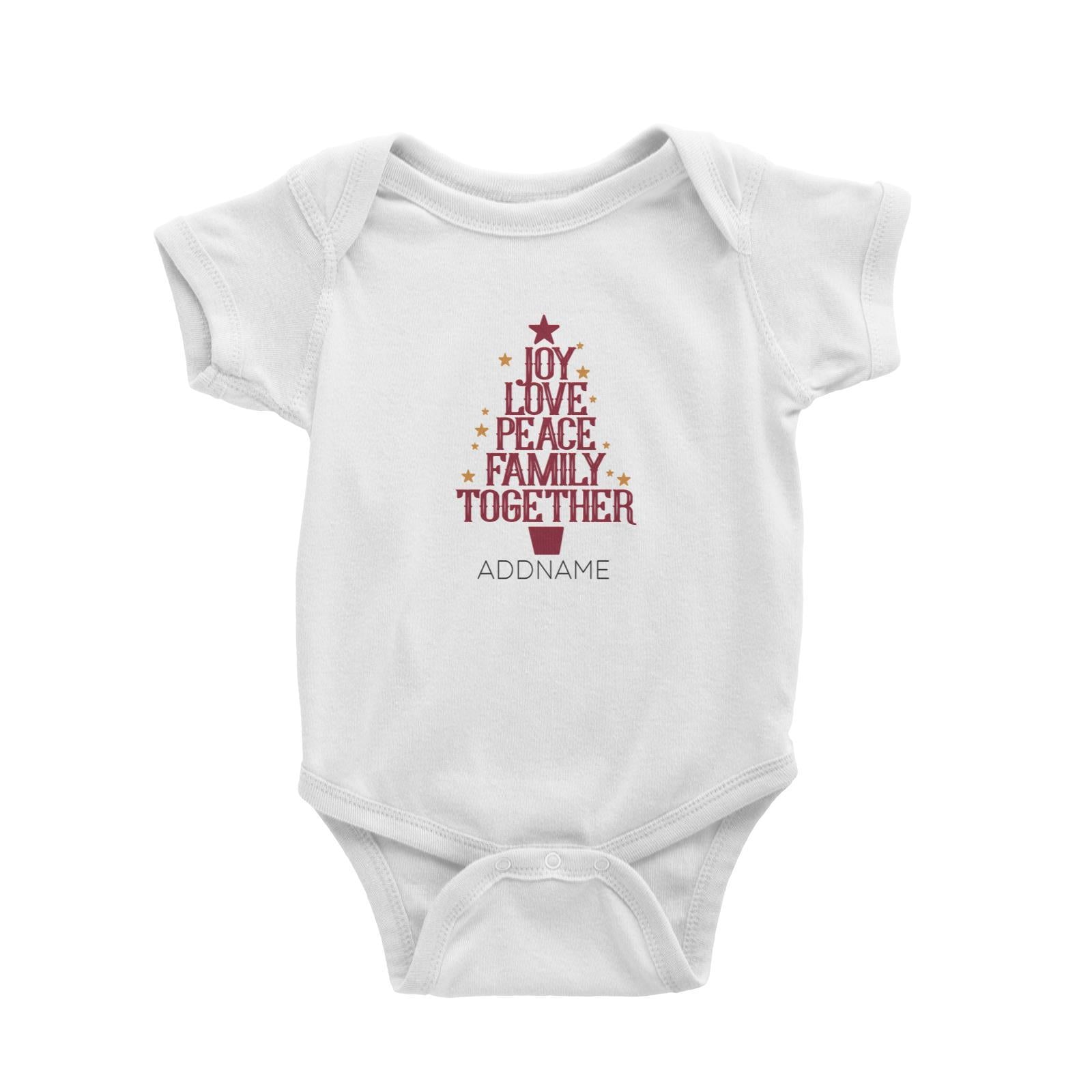 Xmas Joy Love Peace Family Together Baby Romper