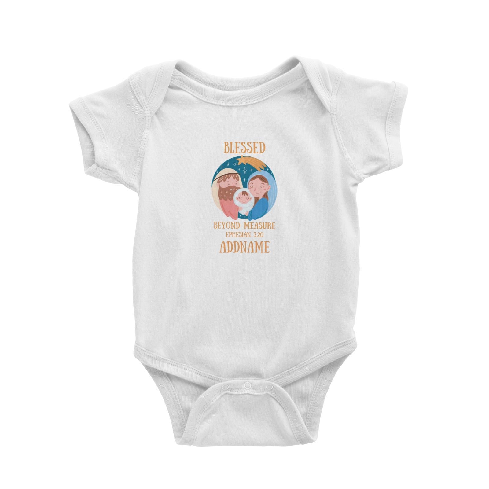 Gods GIft Blessed Beyond Measure Ephesian 3.20 Addname Baby Romper