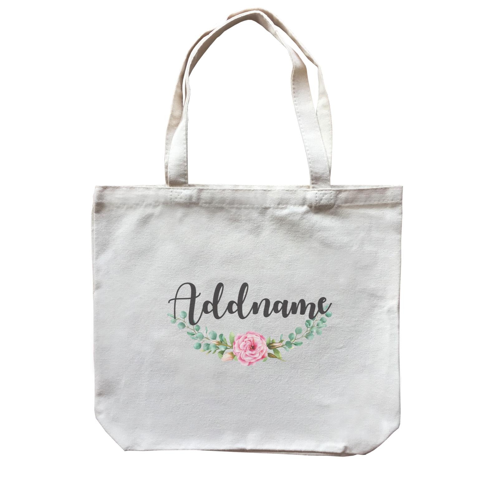 Bridesmaid Floral Modern Pink Flowers Addname Accessories Canvas Bag