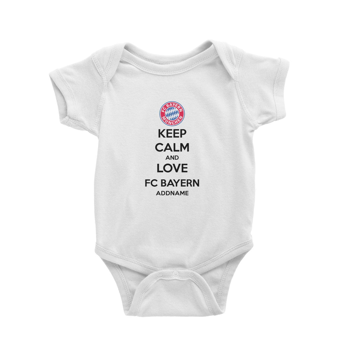 FC Bayern Football Keep Calm And Love Series Addname Baby Romper