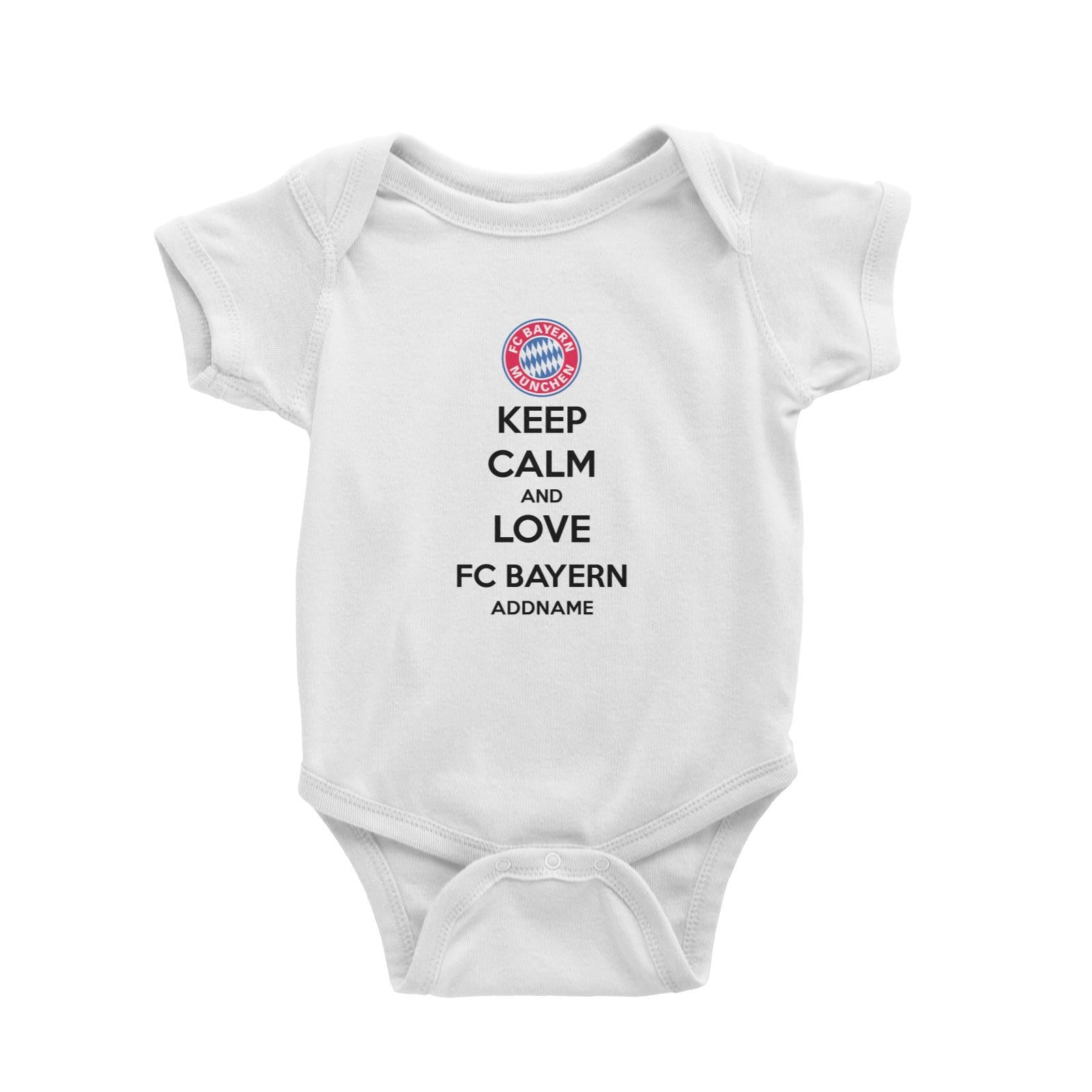 FC Bayern Football Keep Calm And Love Series Addname Baby Romper