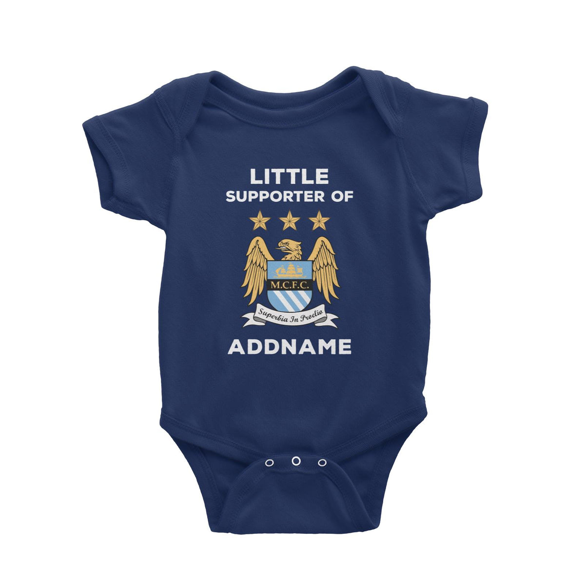 Manchester City FC 2 Little Supporter Personalizable with Name Baby Romper