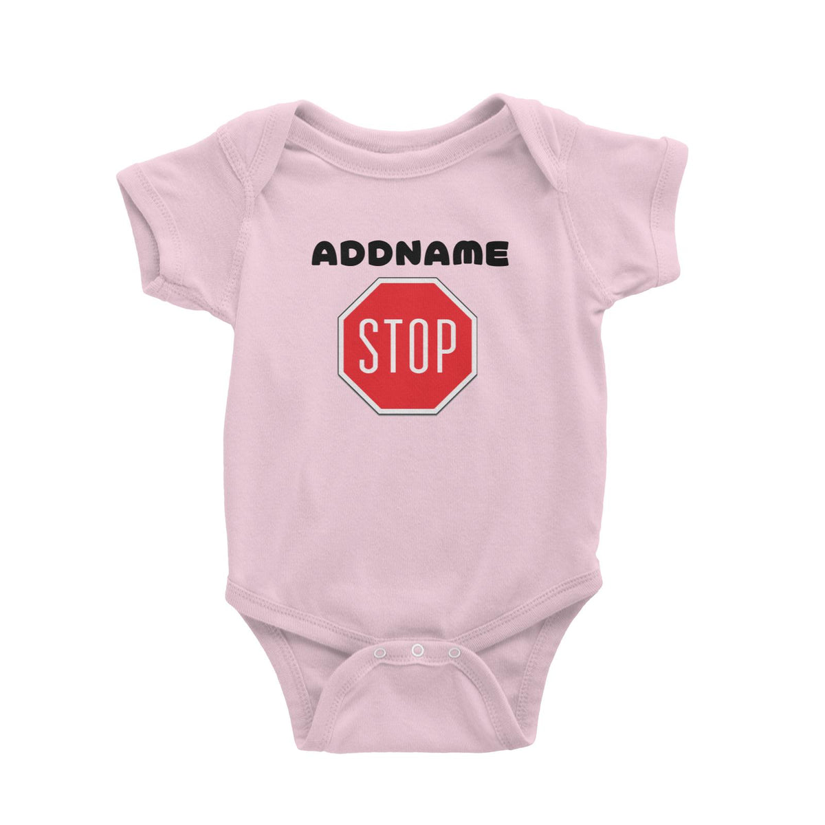 Transportation Stop Sign Addname Baby Romper