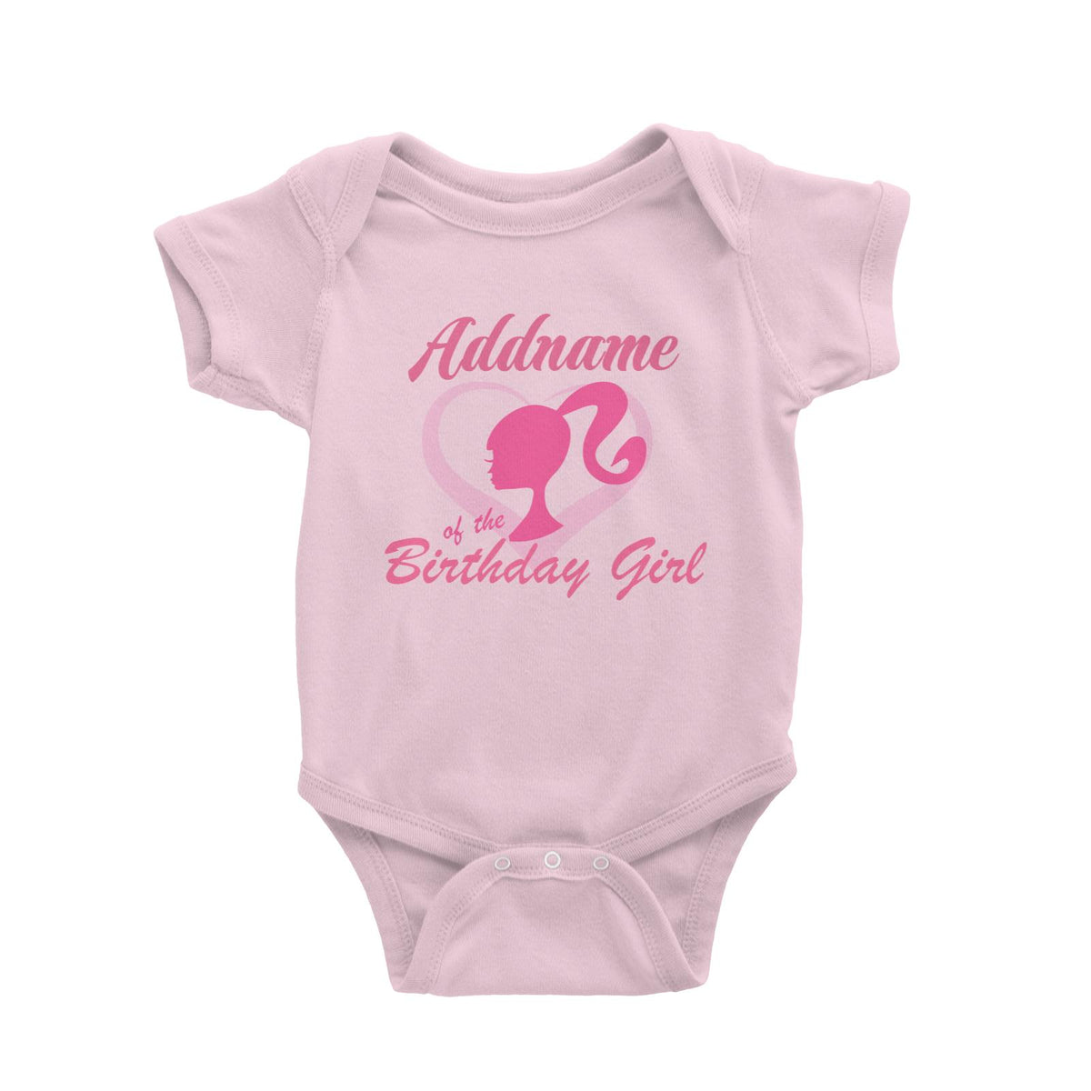 Barbie Silhouette Birthday Theme Addname of the Birthday Girl Baby Romper