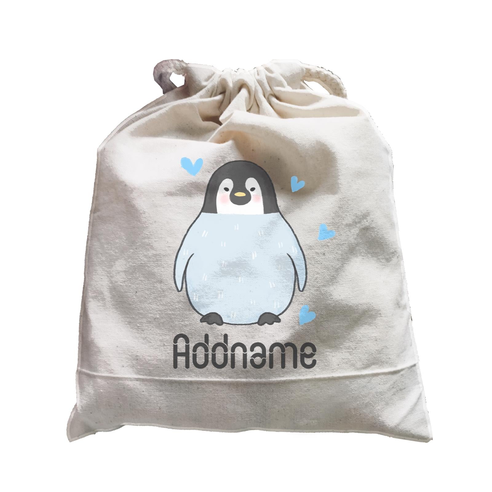 Cute Hand Drawn Style Penguin Addname Satchel