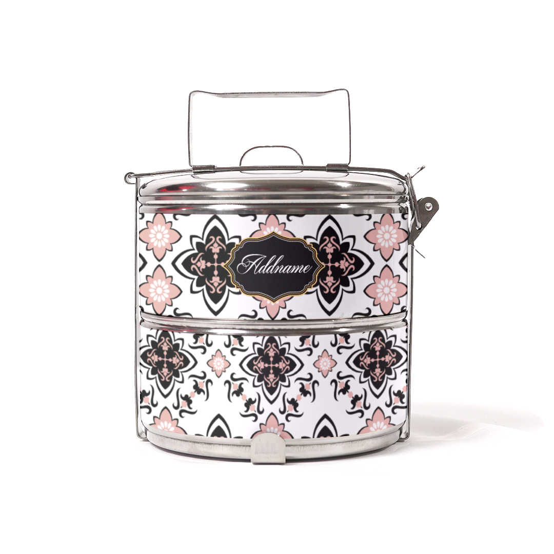 Dusty Pink Mosaic Two Tier Tiffin Carrier
