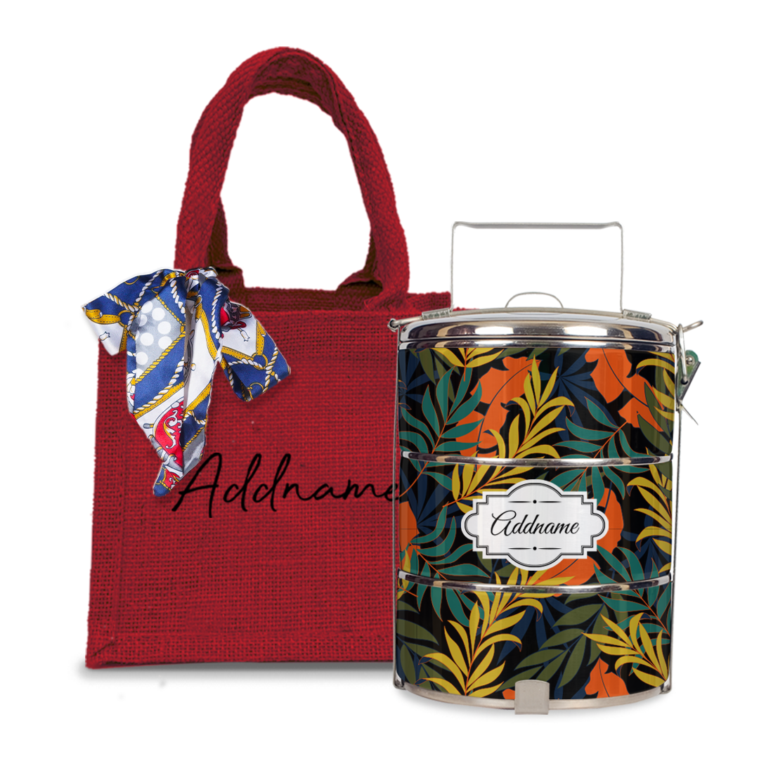 Colourful Leaves Tiffin Carrier