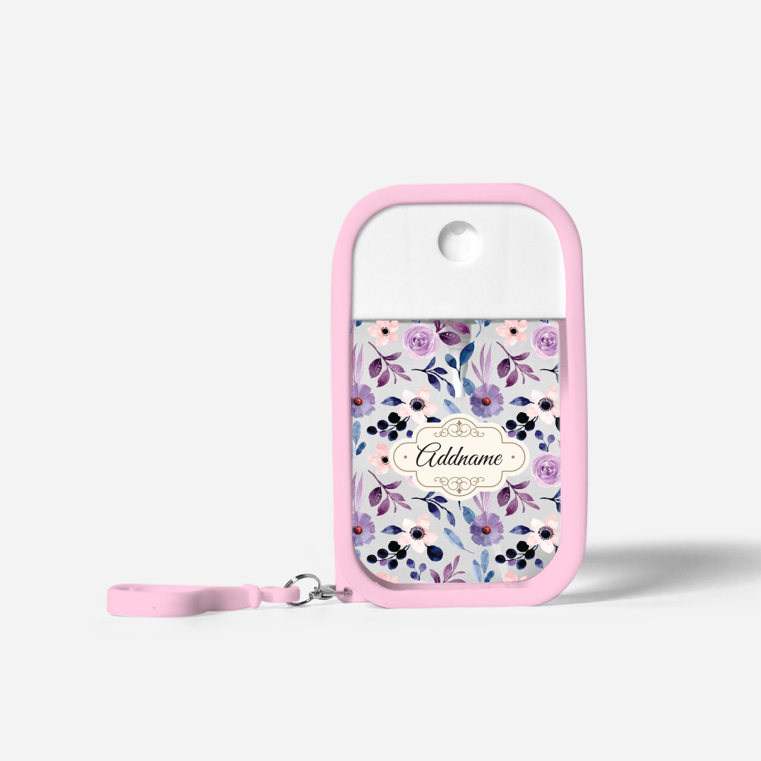 Laura Series Refillable Hand Sanitizer with Personalisation - Violet Light Pink