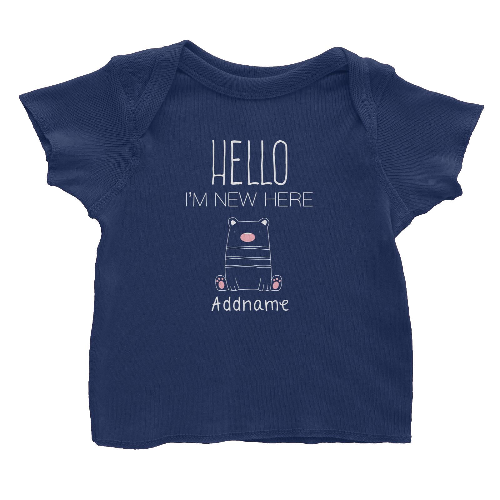 Cute Animals and Friends Series 2 Bear Hello I'm New Here Addname Baby T-Shirt
