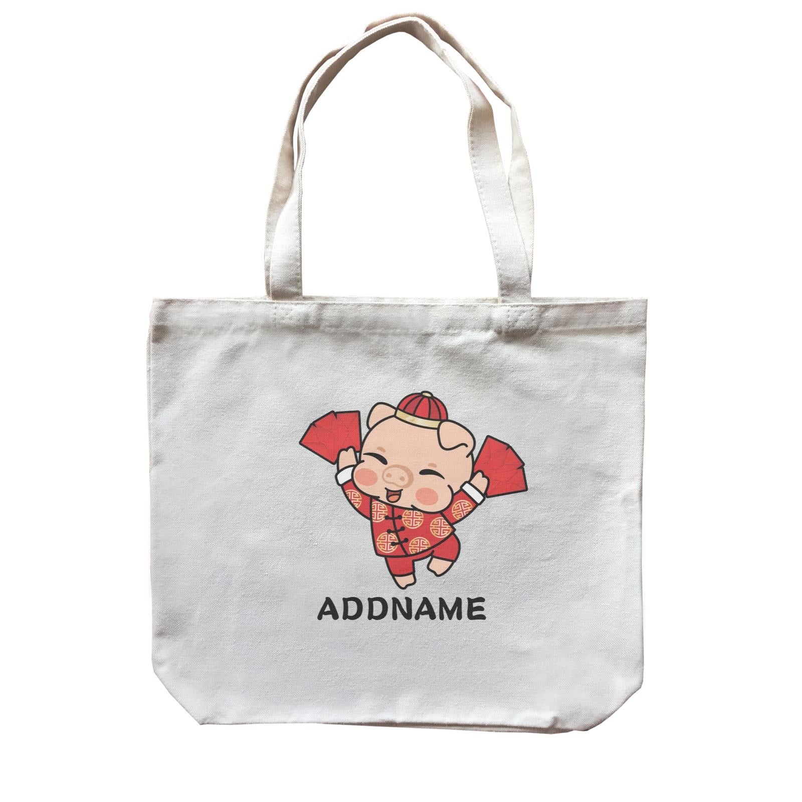 Properity Pig Boy with Red Packets Accessories Canvas Bag