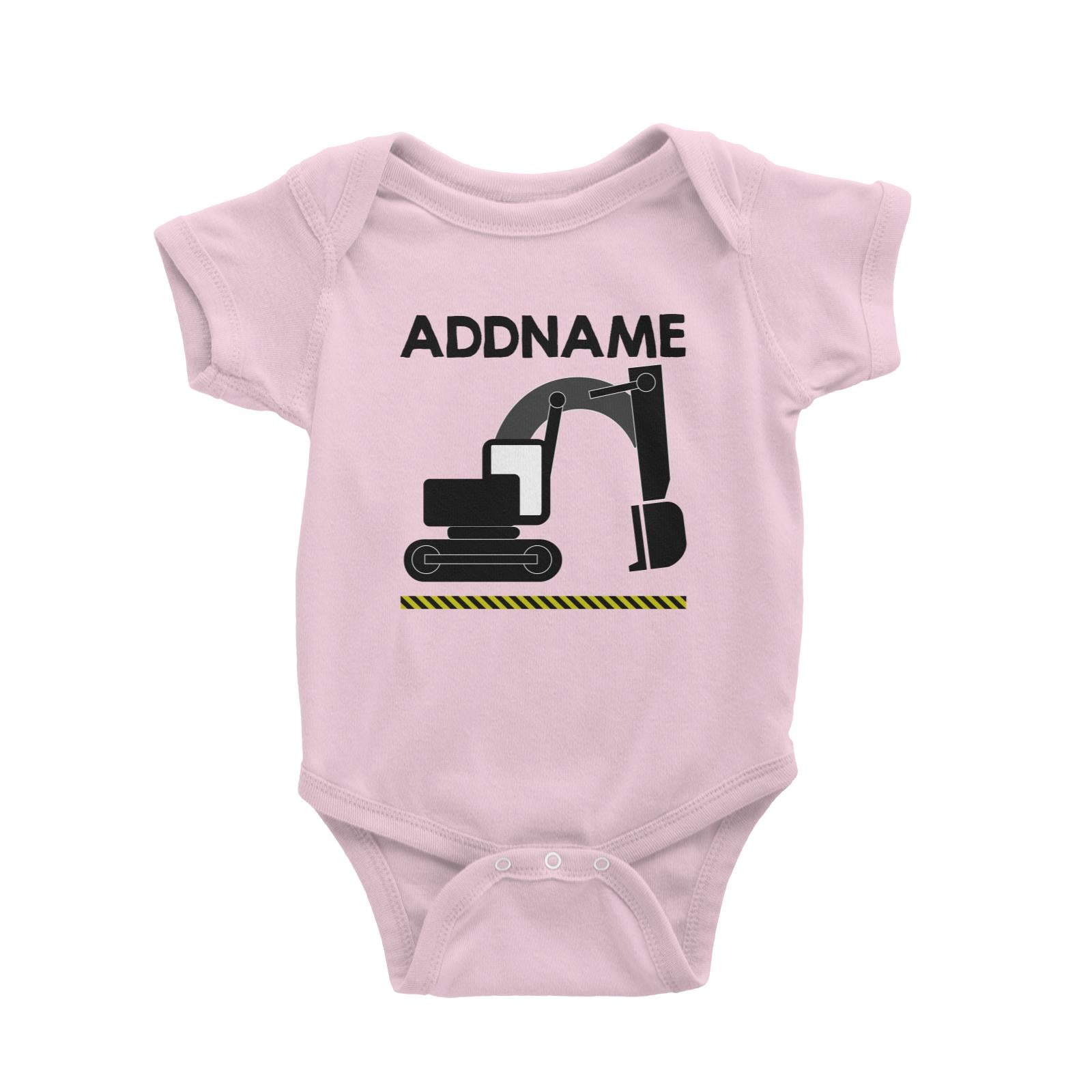 Construction Birthday Theme Bulldozer Addname Baby Romper