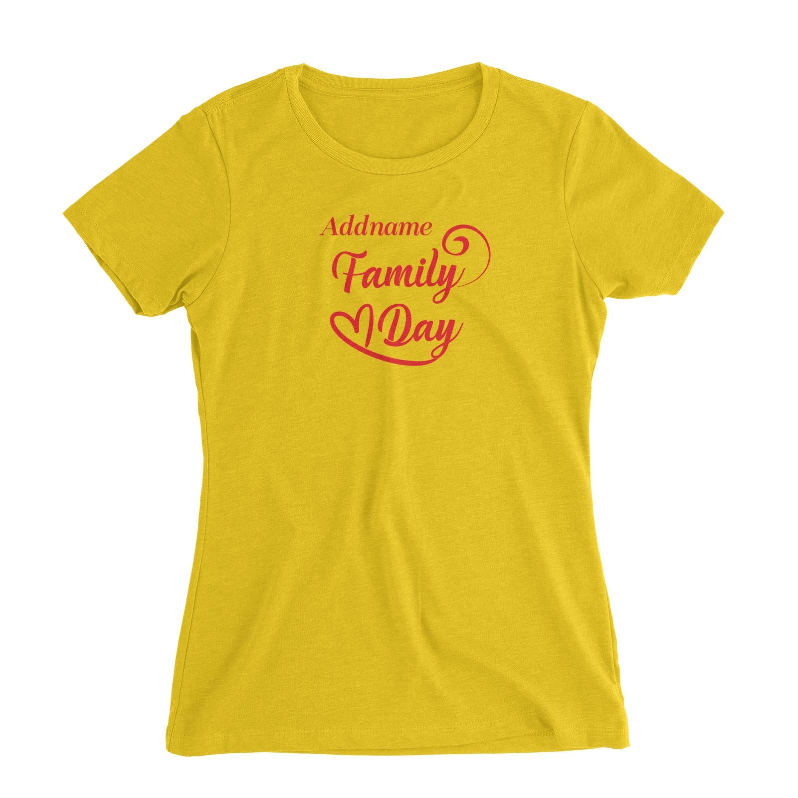 Family Day Love Curve Family Day Addname Women Slim Fit T-shirt