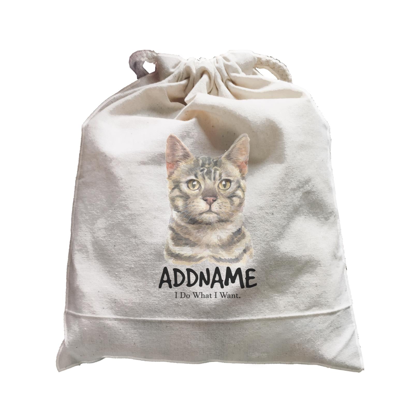 Watercolor Cat Bengel Gray I Do What I Want Addname-wtp Satchel