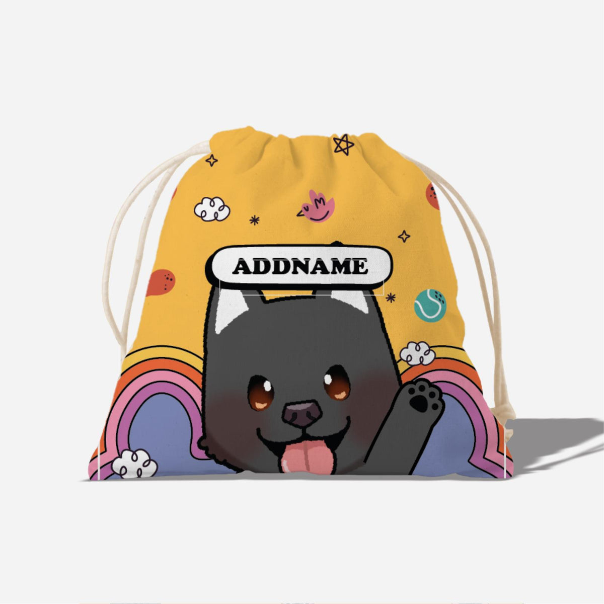 Paw Print Series Full Print Satchel - Black Mix