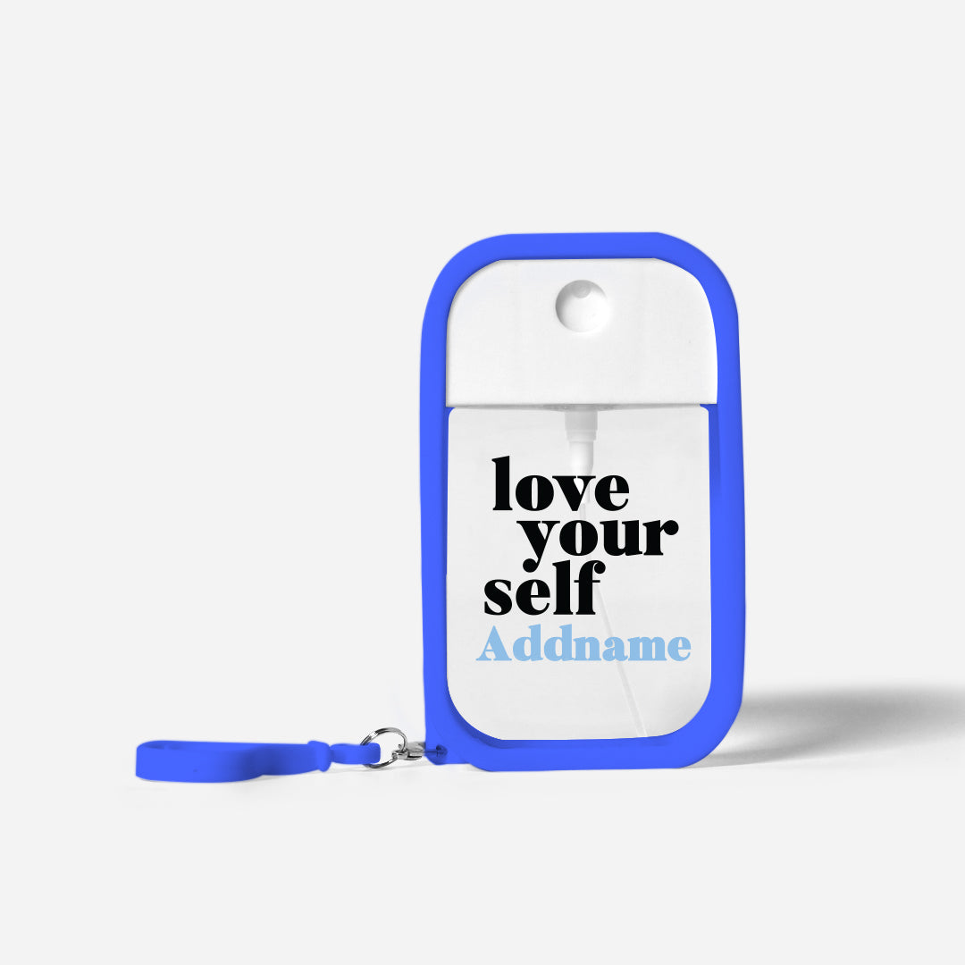 Minimalist Refillable Hand Sanitizer with Personalisation - Love Your Self Royal Blue