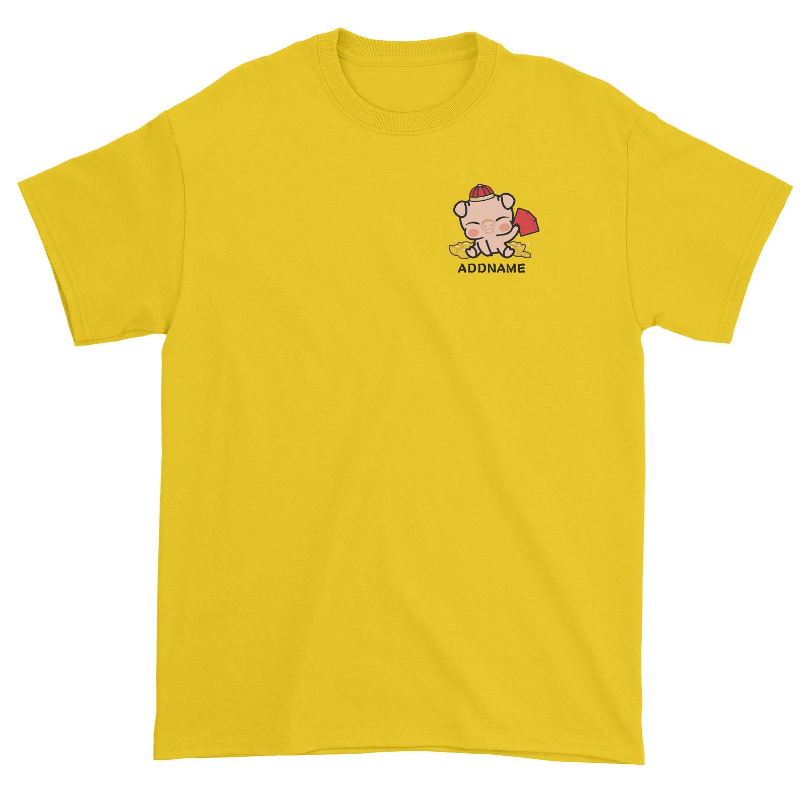 Properity Pig Baby Full Body with Red Packets And Gold Pocket Design Unisex T-Shirt