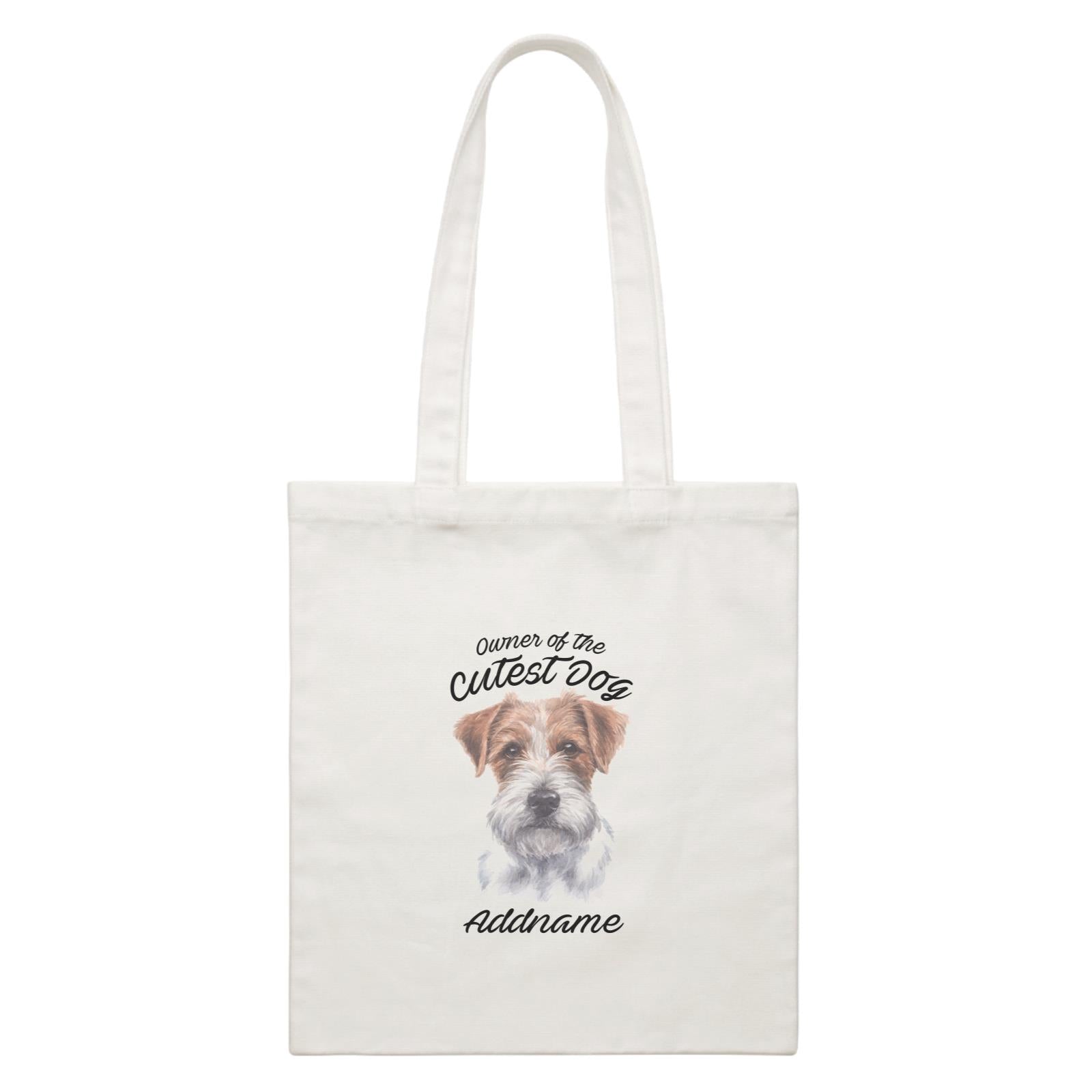 Watercolor Dog Owner Of The Cutest Dog Jack Russell Long Hair Addname White Canvas Bag