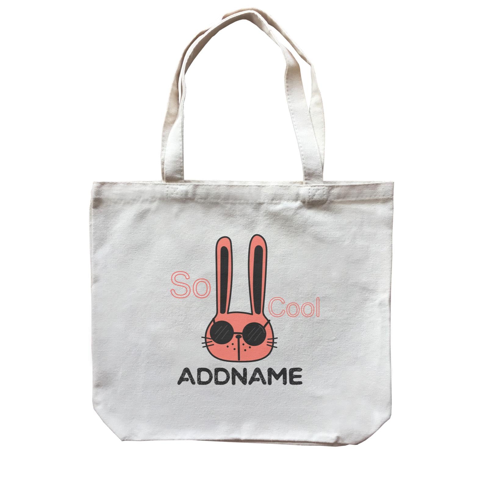 Cute Animals And Friends Series Cool Bunny With Sunglasses Addname Canvas Bag