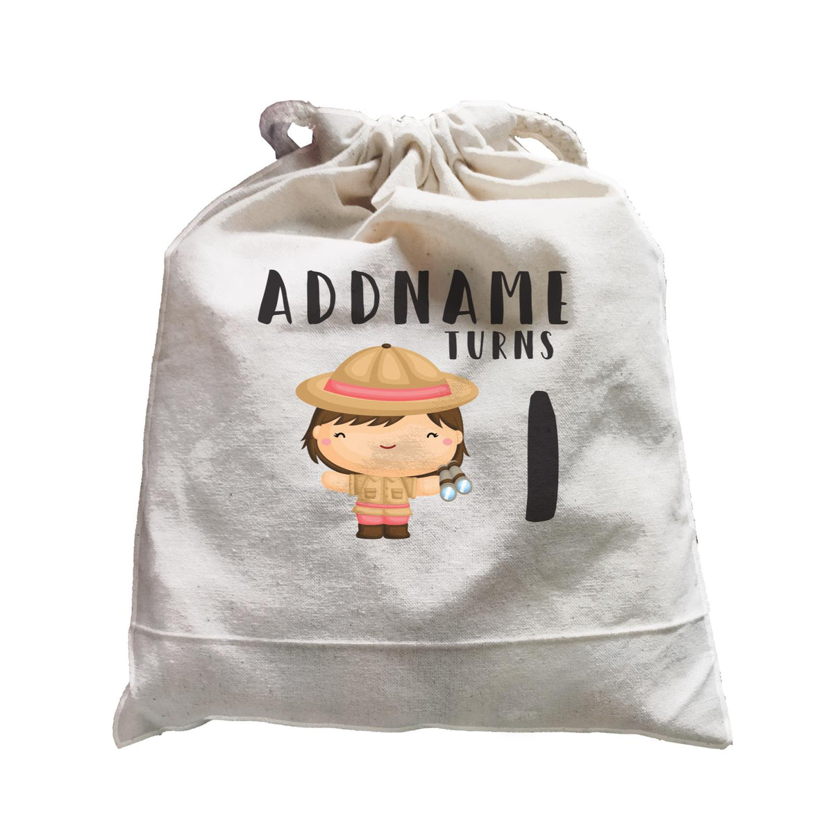 Birthday Safari Little Explorer Baby Girl Addname Turns 1 Satchel