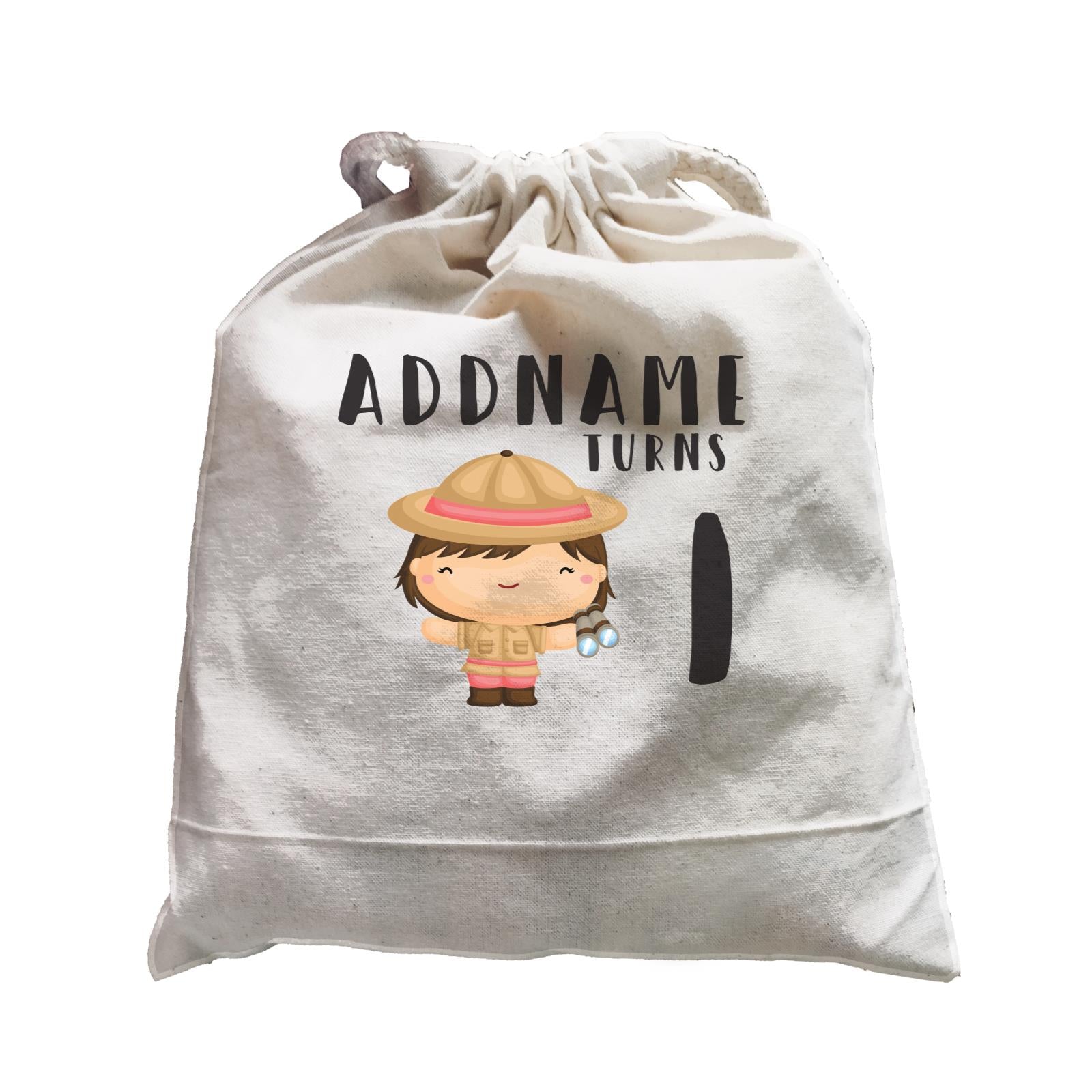 Birthday Safari Little Explorer Baby Girl Addname Turns 1 Satchel