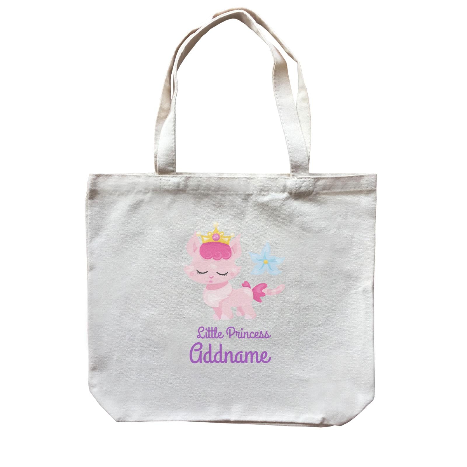Little Princess Pets Pink Cat with Crown Addname Canvas Bag