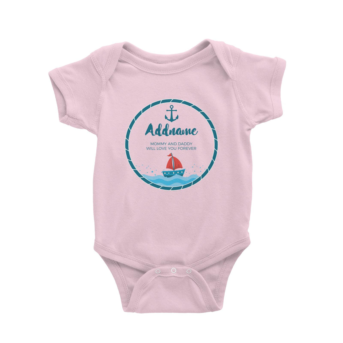 Sailor Emblem with Boat Personalizable with Name and Text Baby Romper
