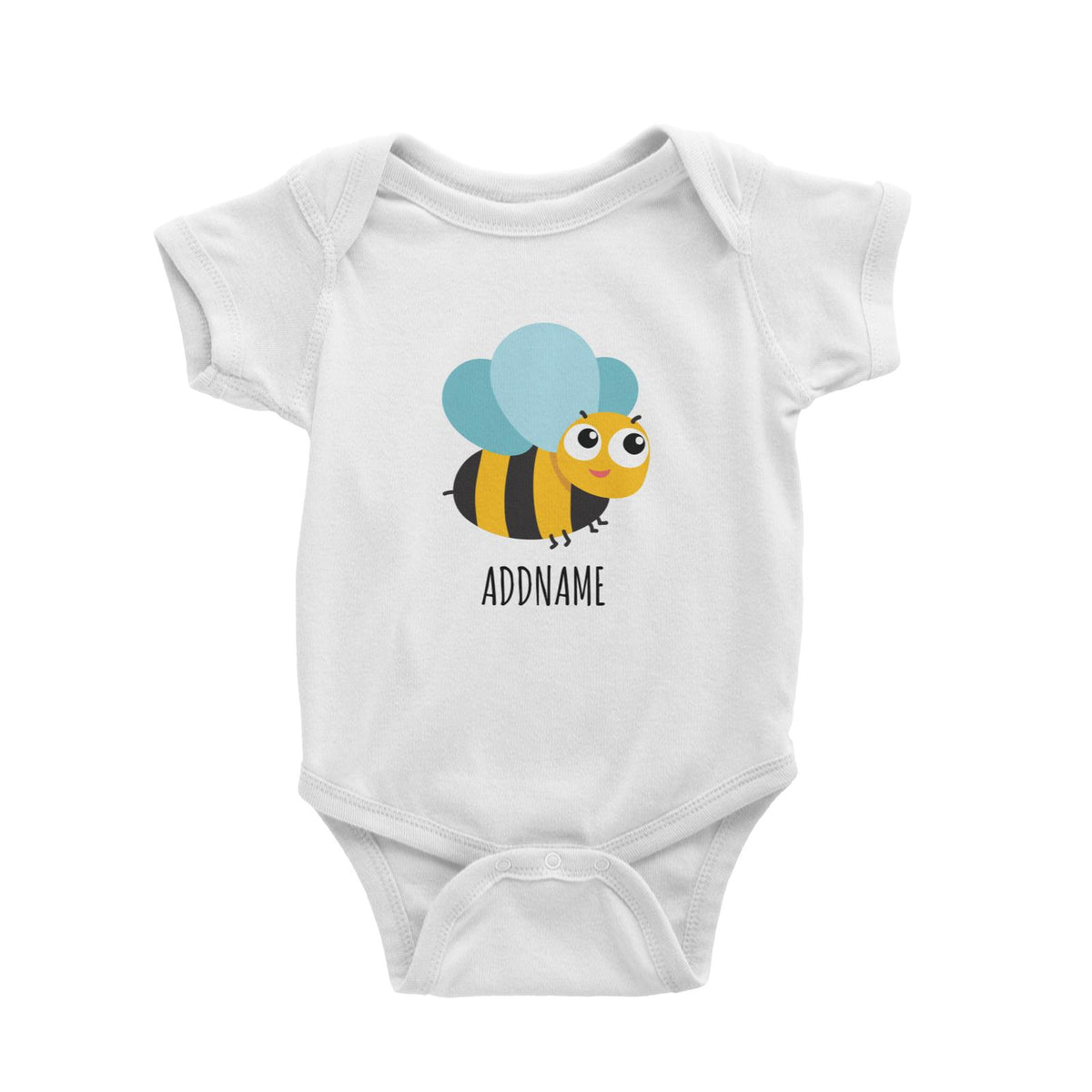 Big Eye Bee White White Baby Romper