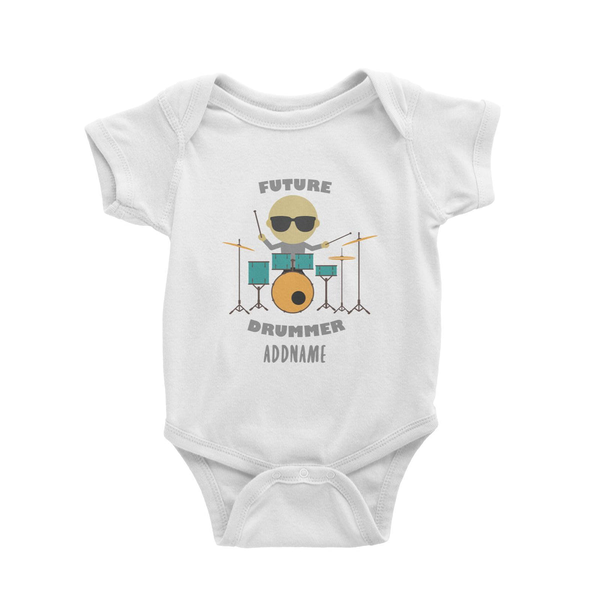 Future Drummer Addname Baby Romper Personalizable Designs Basic Newborn