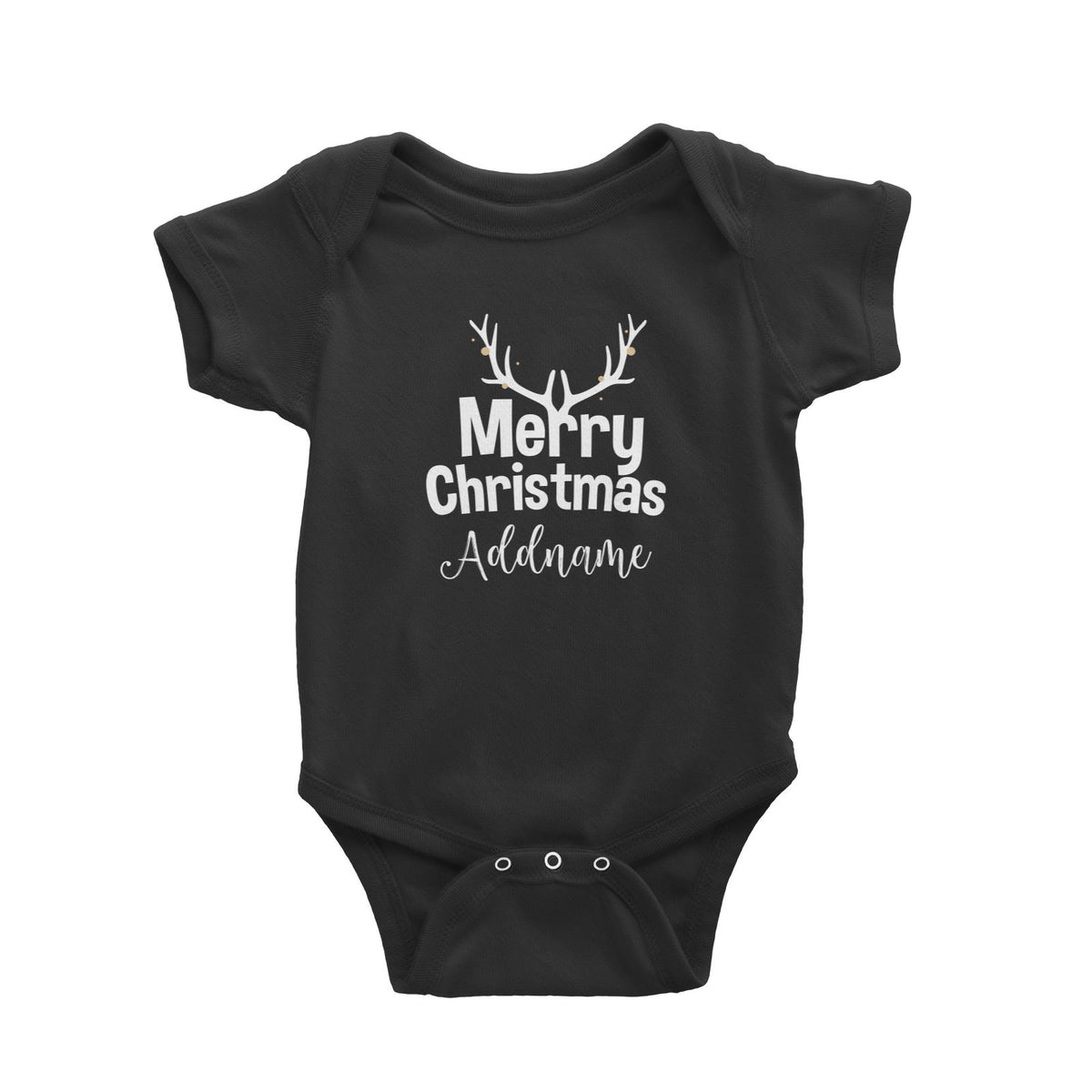 Christmas Series Antler Merry Christmas Baby Romper