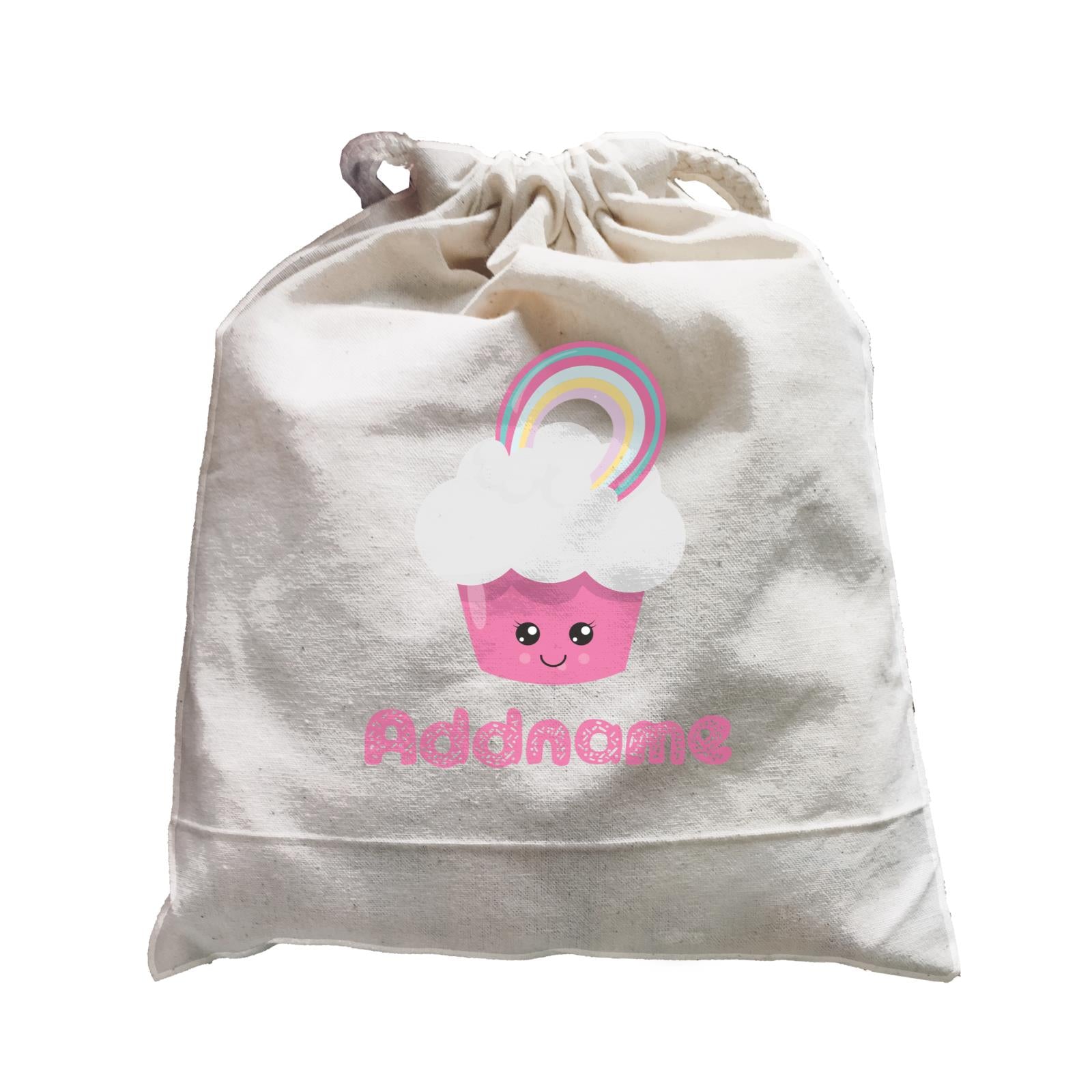 Magical Sweets Pink Cupcake with Rainbow Addname Satchel