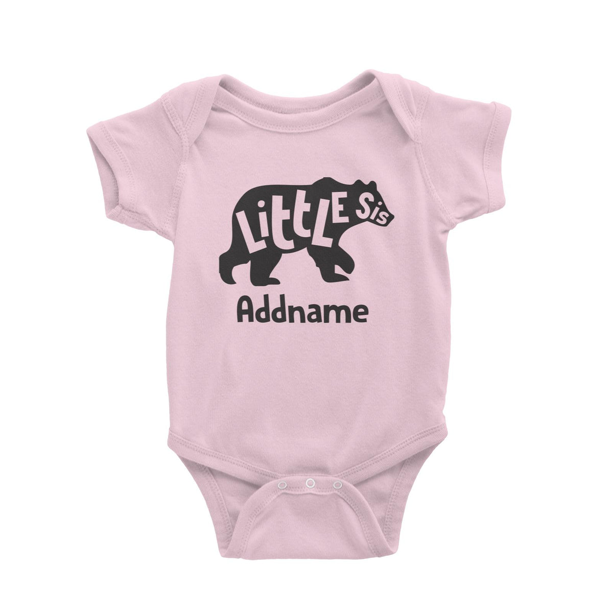 Little Sis Bear Silhouette Baby Romper