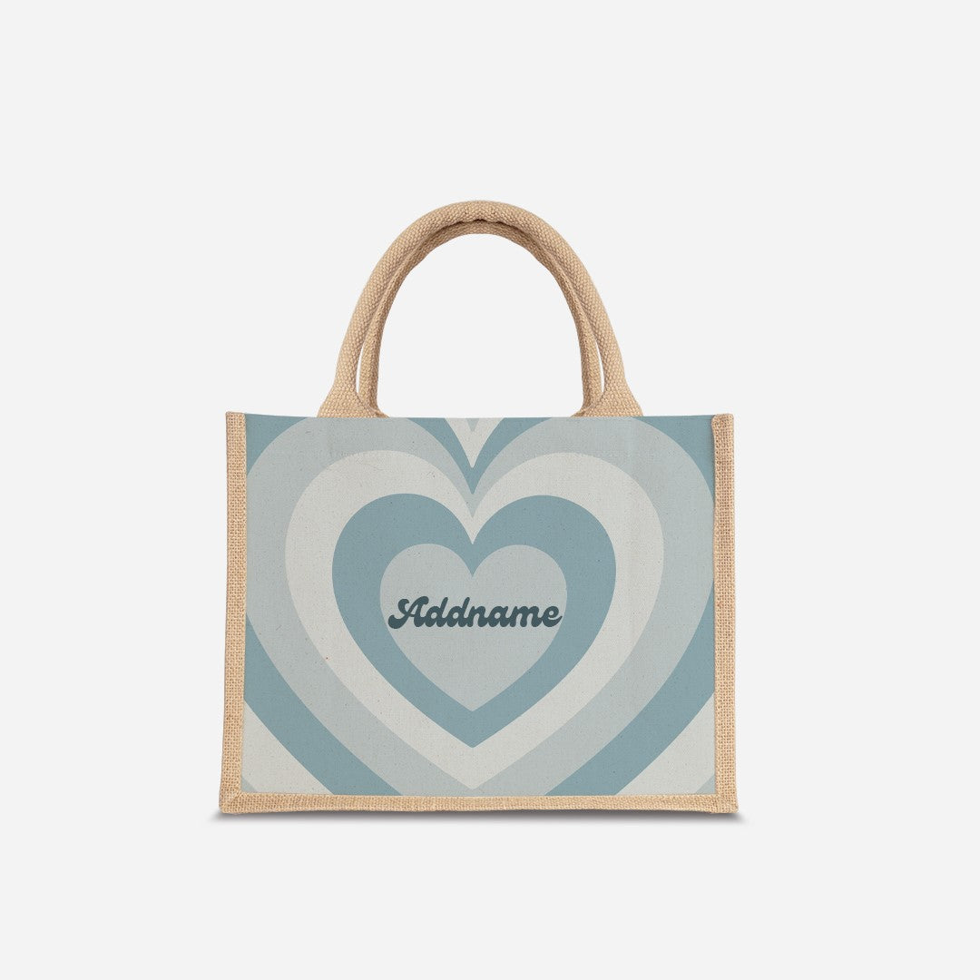 Affection Series Half Lining Small Jute Bag - Bubbles Natural