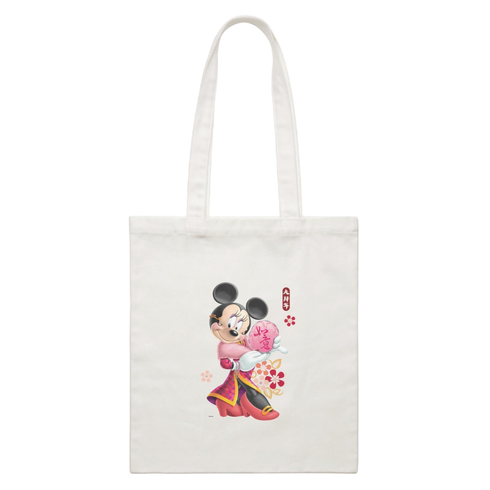 Disney CNY Minnie With Fan Non Personalised CBR White Canvas Bag