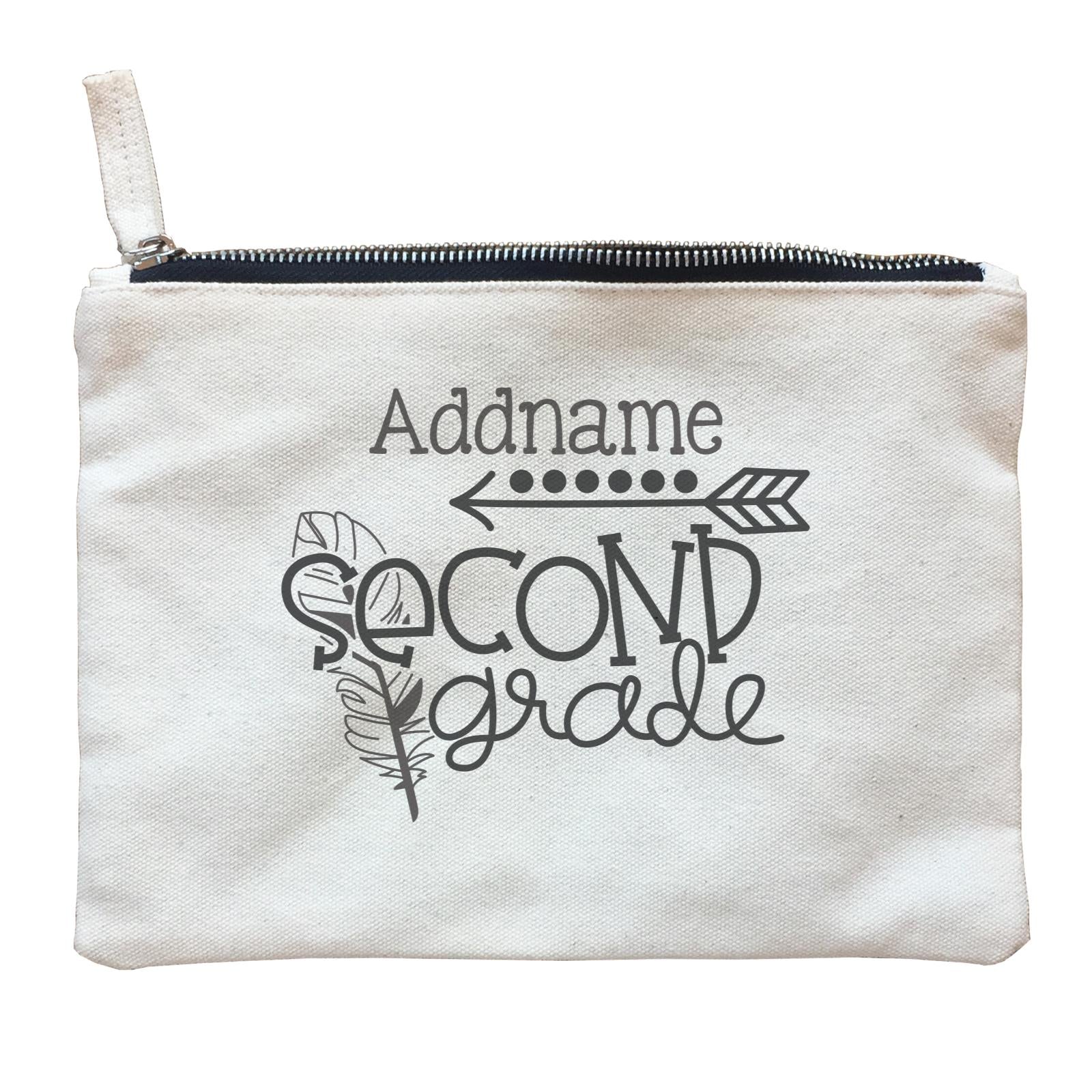 Graduation Series Second Grade with Feather Zipper Pouch