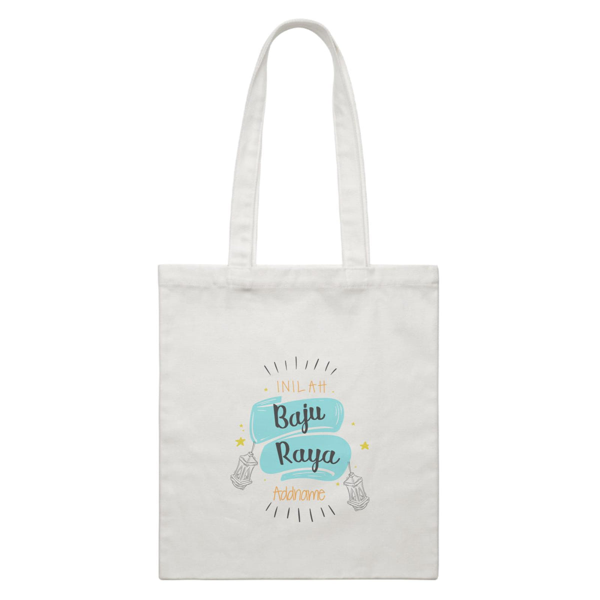 Raya Banner Inilah Baju Raya Addname Accessories White Canvas Bag