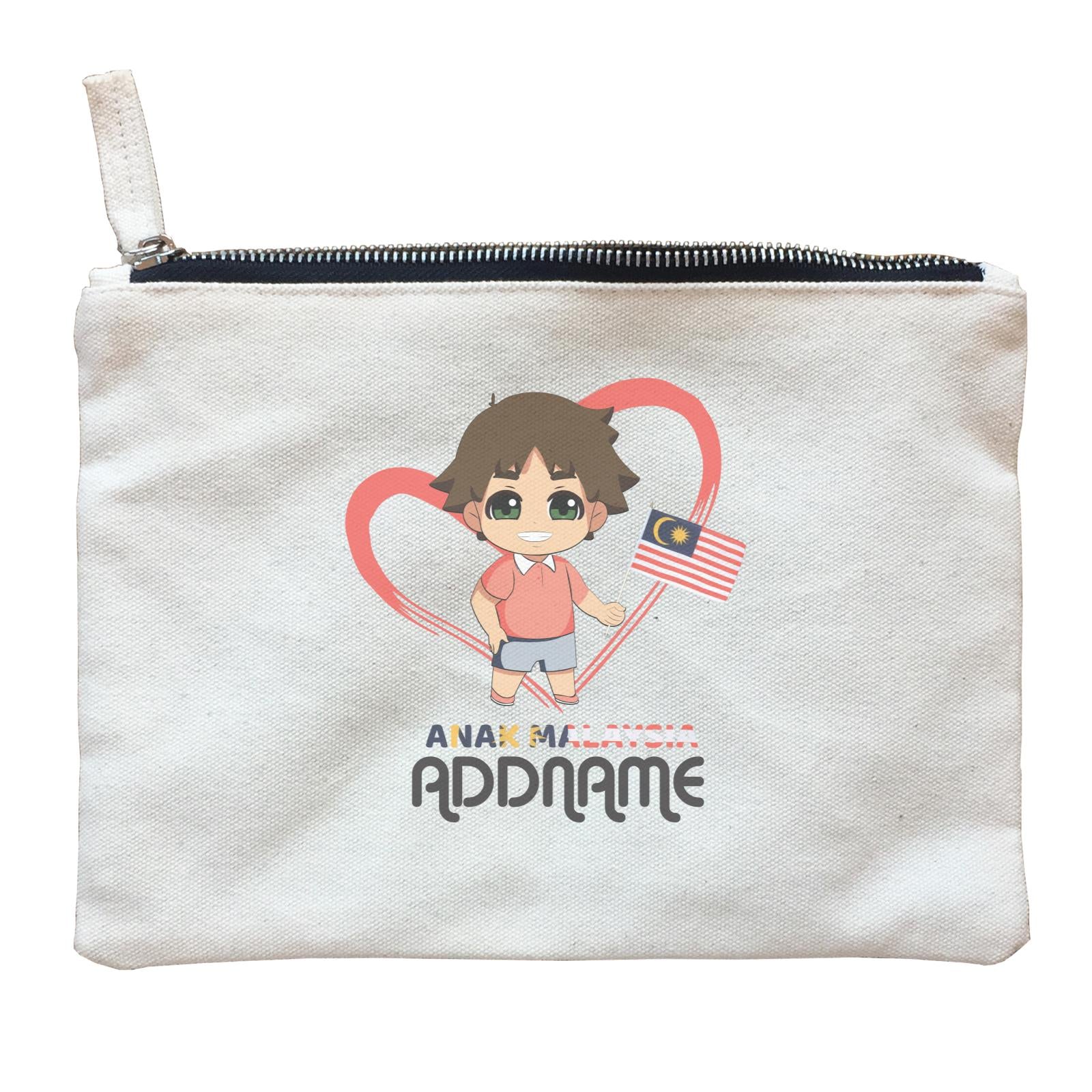 Merdeka Series Anak Malaysia Love Chinese Boy Addname Zipper Pouch