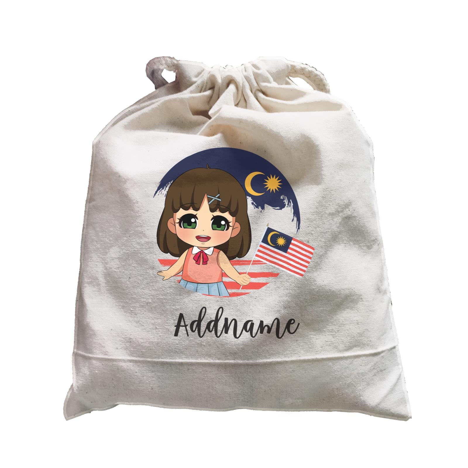 Merdeka Series Round Flag Chinese Girl Addname Satchel
